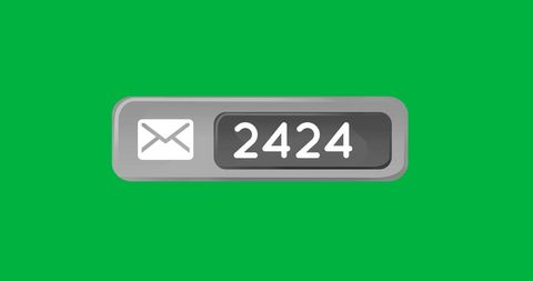 High volume message notification icon on green background