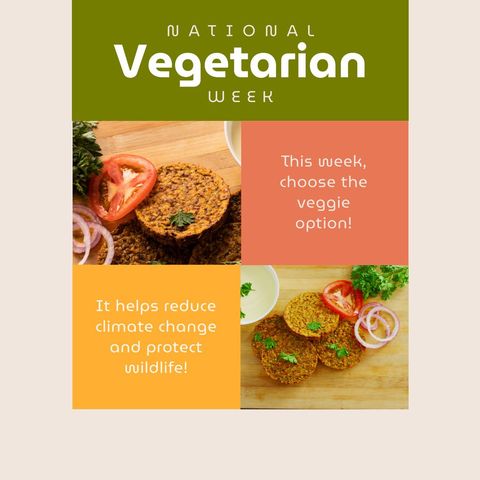 Promotional Graphic for National Vegetarian Week with Delicious Fritters - Download Free Stock Templates Pikwizard.com