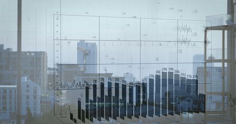 Cityscape with Financial Data Visualization Touches on Global Business Theme - Download Free Stock Images Pikwizard.com