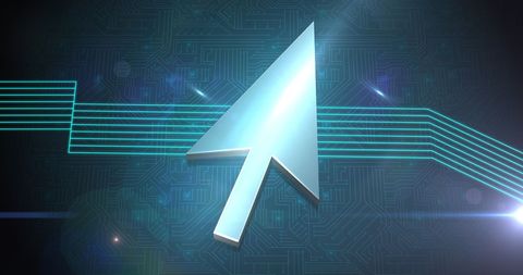 futuristic cursor with digital circuit board background - Download Free Stock Images Pikwizard.com