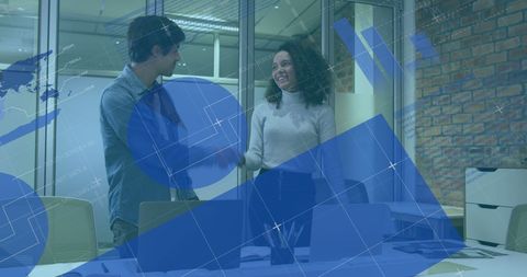 Business people analyzing data in modern office concept