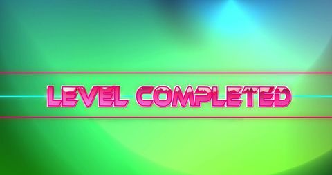 Level Completed Graphic with Neon Lights - Download Free Stock Images Pikwizard.com