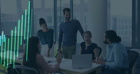 Diverse Business Team Discussing Financial Data Analytics