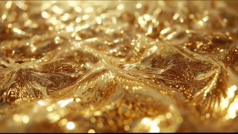 Golden Fluid Ripples with Mesmerizing Shimmering Waves