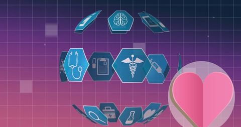 Futuristic Medical Technology Interface with Global Connections