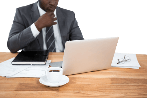 transparent view: businessman focused on laptop work - Download Free Stock Videos Pikwizard.com