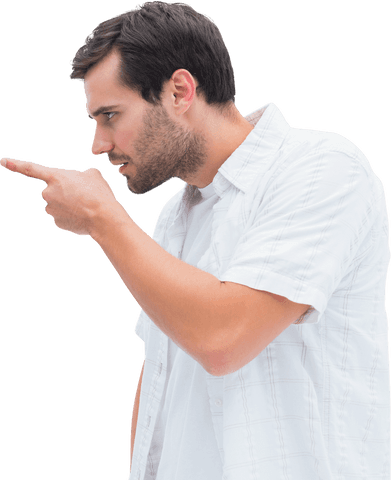 man pointing finger with intense expression on transparent background - Download Free Stock Videos Pikwizard.com