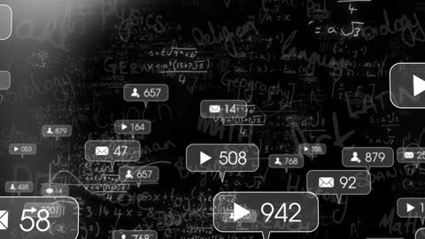 Social Media Elements Overlay Complex Landscape