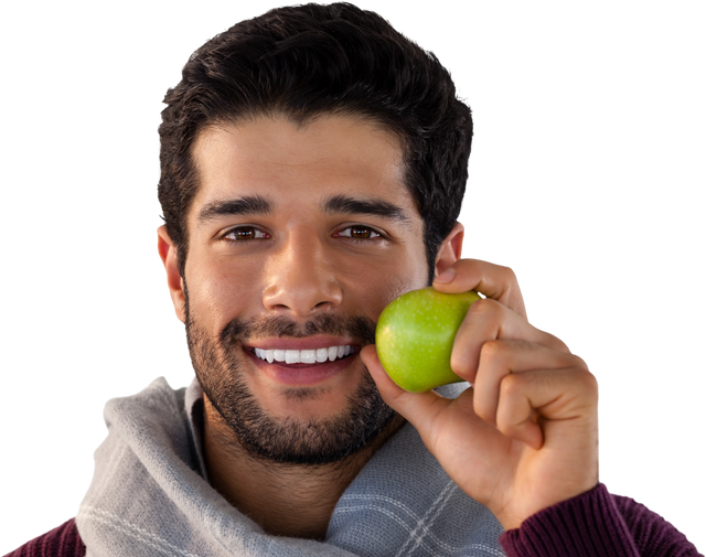 Smiling Man Holding Green Apple Happy Transparent Background - Download Free Stock Videos Pikwizard.com