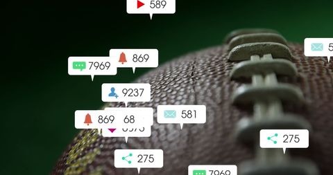 Rugby Ball with Social Media Notifications