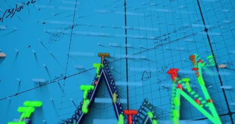 Digital Graphs and Mathematical Formulas on Blue Surface - Download Free Stock Images Pikwizard.com