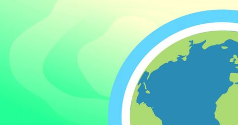 Abstract Globe Illustration with Green Gradient Background