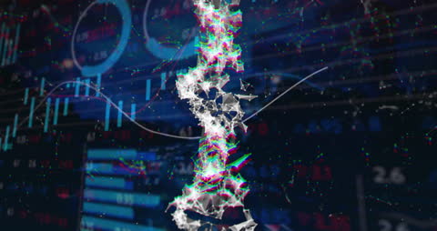 Digital DNA Visualization Amidst Data Network Background