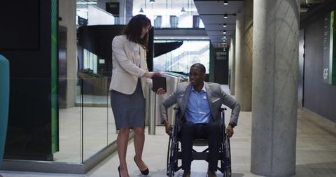 Diverse Colleagues Collaborating in Modern Office
