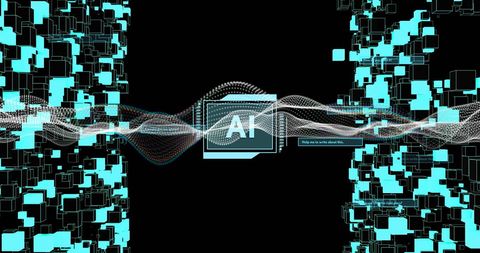 Futuristic AI Concept with Digital Wave - Download Free Stock Images Pikwizard.com