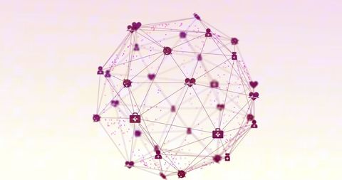 Abstract Global Digital Networking with Heart and User Icons - Download Free Stock Images Pikwizard.com