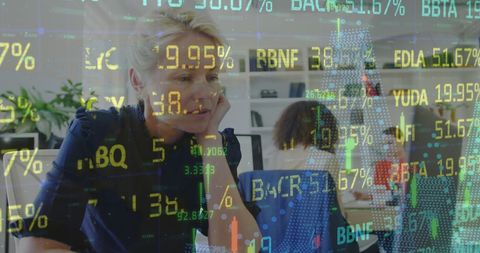 Businesswoman Analyzing Stock Market Data on Computer - Download Free Stock Images Pikwizard.com