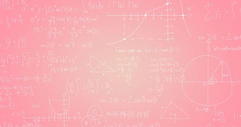 Mathematical Formulas and Graphs on Pink Background - Download Free Stock Images Pikwizard.com