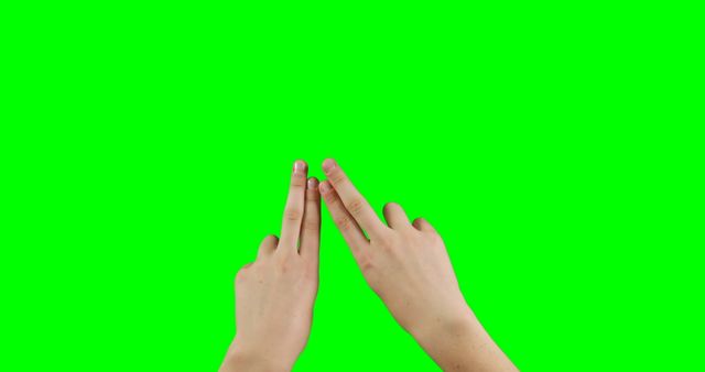 Hands Making V Shape on Green Screen Background - Download Free Stock Images Pikwizard.com