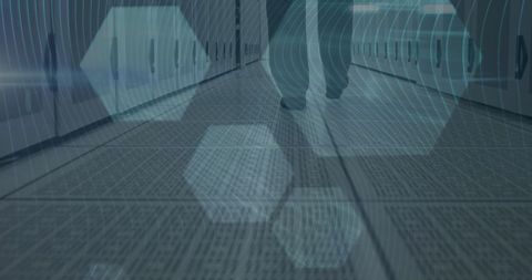 Digital Network Icons Overlaying Modern Data Center - Download Free Stock Images Pikwizard.com