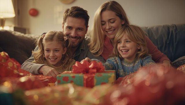 Happy Family Gathering During Festive Holiday Celebration