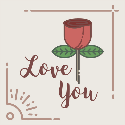 Transparent Love You Rose Vector Illustration for Romantic Design