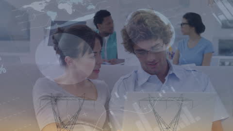 Dynamic Financial Team Analyzing Data in Modern Workspace