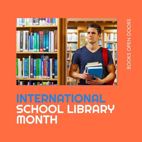 Young Student in Library Celebrating International School Library Month - Download Free Stock Templates Pikwizard.com