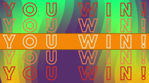Vibrant Winning Text on Colorful Background