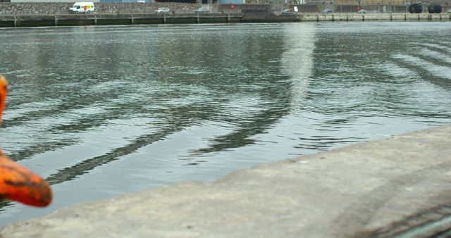 Calm Industrial Waterfront Scene with Reflective Water - Download Free Stock Images Pikwizard.com