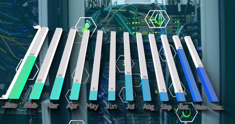 Digital Representation of Business Data Analytics on Server Background - Download Free Stock Images Pikwizard.com