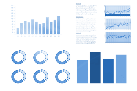 digital infographic with blue charts on transparent background - Download Free Stock Videos Pikwizard.com
