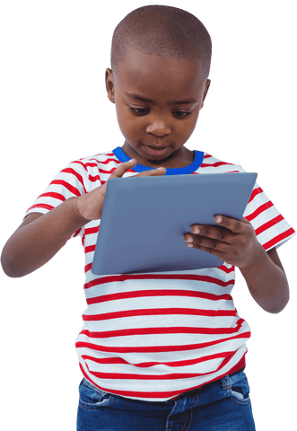 child engaged with tablet on transparent background - Download Free Stock Videos Pikwizard.com