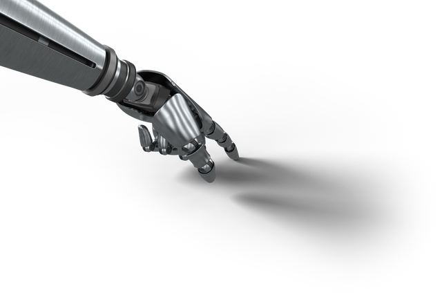 Transparent robotic arm reaching out with gesture isolated - Download Free Stock Videos Pikwizard.com