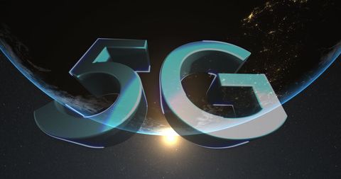 5g technology concept with global network visualization