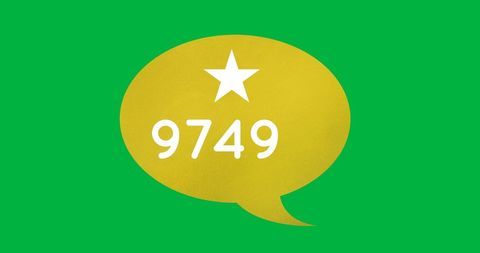 Yellow Speech Bubble with Star and Numbers on Green - Download Free Stock Images Pikwizard.com