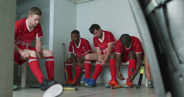 Field Hockey Team Preparing in Locker Room Before Game - Download Free Stock Images Pikwizard.com