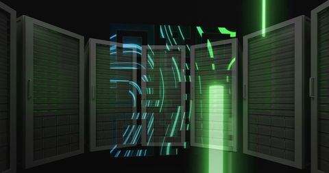 Digital Light Trails with Boot QR Code and Server Stack Evolution - Download Free Stock Images Pikwizard.com