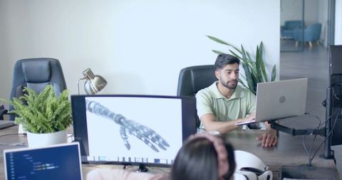 Innovative tech professional working in modern office