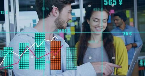 Young Professionals Analyzing Data in Innovative Modern Office