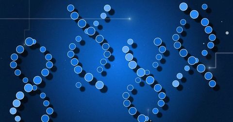 Abstract Digital DNA Strands on Blue Background - Download Free Stock Images Pikwizard.com