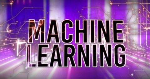 Machine learning concept with neon circuit design