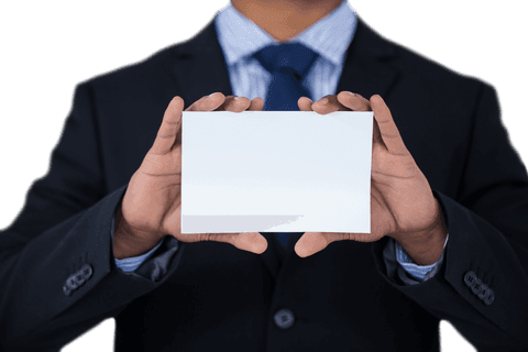 Businessman Holding Blank Card in Suit with a Transparent Background - Download Free Stock Videos Pikwizard.com