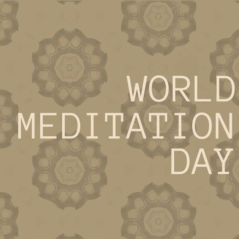 World Meditation Day Concept with Brown Floral Patterns - Download Free Stock Templates Pikwizard.com