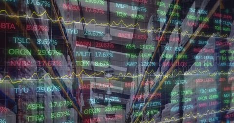 Dynamic Stock Market Display Over Industrial Warehouse - Download Free Stock Images Pikwizard.com