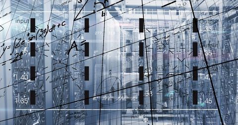 Data Processing with Digital Interface Over Modern Server Room - Download Free Stock Images Pikwizard.com