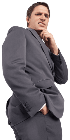 transparent businessman pondering idea - Download Free Stock Videos Pikwizard.com