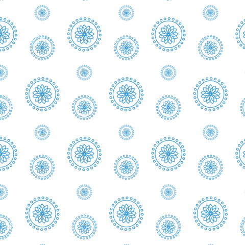 Seamless Blue Floral Patterns, Transparent Background for Design Use