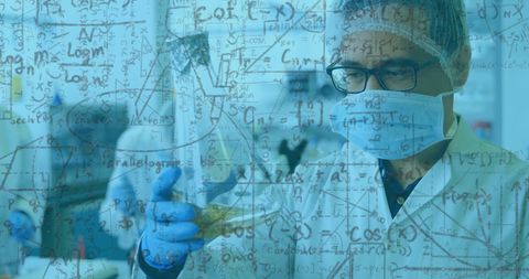 Scientists Conducting Experiments with Overlay of Formulas - Download Free Stock Images Pikwizard.com