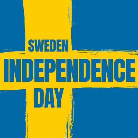 Sweden Independence Day Celebration Banner with National Flag